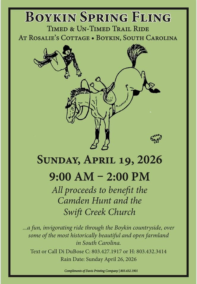 boykin ride flyer with horse and rider cartoon